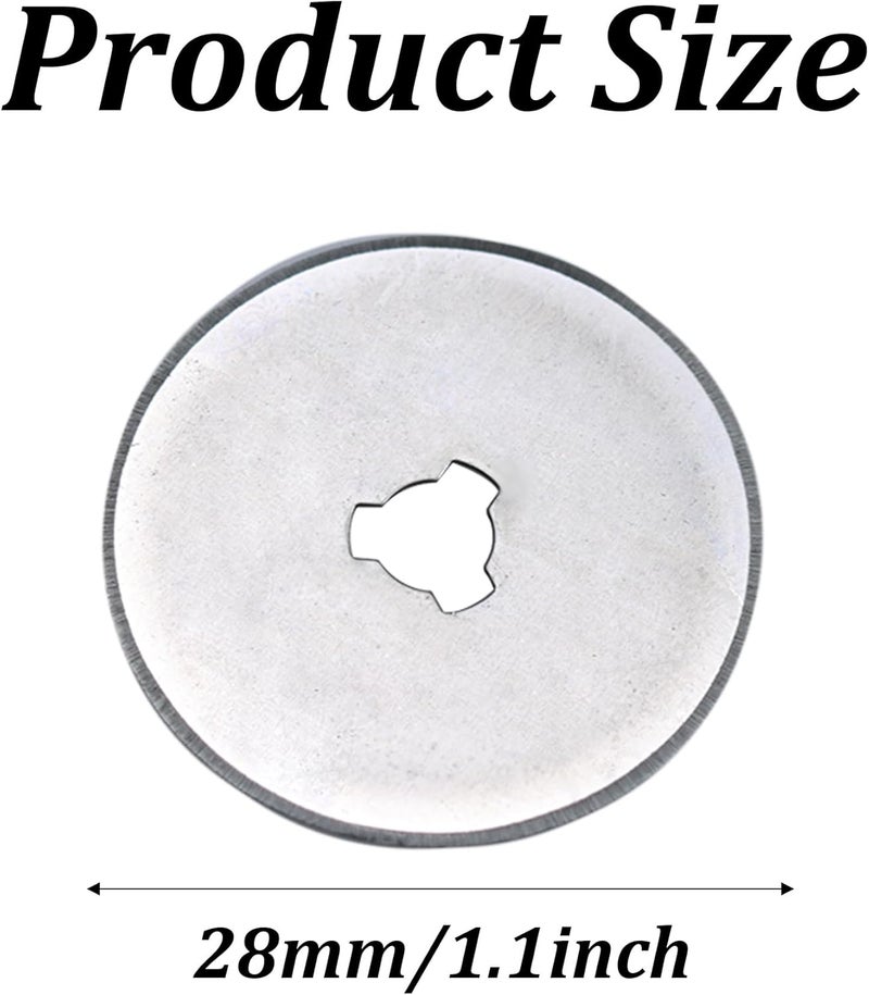 PT'SON 10 Pack 28mm Sharp Rotary Cutter Blades, Quilting Supplies Replacement Blades, Compatible Rotary Cutter Blades for Sewing, Arts, Crafts, DIY - Image 2